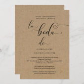 オールインワンのスペイン語の結婚式招待状 RSVP & レジストリー 招待状 (正面/裏面)