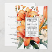 オールインワンのタイガーリリー結婚式招待状【裏面に詳細】 招待状 (正面/裏面)