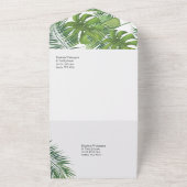 オールインワンのトロピカルウォーターカラー結婚式招待状 オールインワン招待状 (外側)