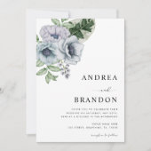 オールインワンのトロピカルフラワーボタニカルウェディング 招待状 (正面)