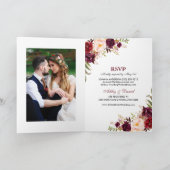 オールインワンのフローラバー結婚グンディの写真招待状 カード (内部)