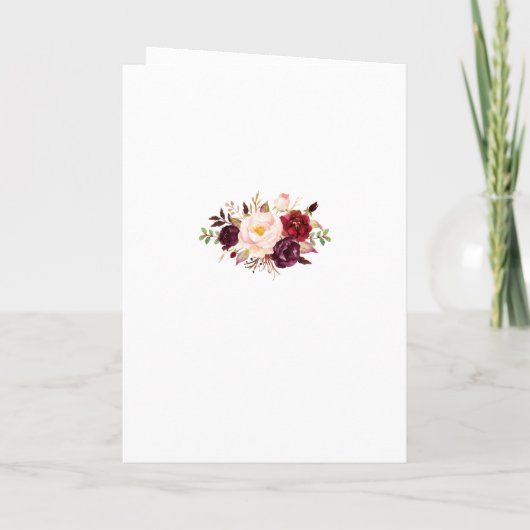 オールインワンのフローラバー結婚グンディの写真招待状 カード (裏面)