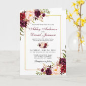 オールインワンのフローラバー結婚グンディの写真招待状 カード (黄色い花)