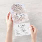 オールインワンのブラック&ホワイトの結婚式招待状 オールインワン招待状 (貼ってはがせる)