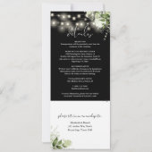 オールインワンのブラック＆ホワイトの結婚式 - ストリングライト 招待状 (裏面)