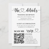 オールインワンのブラック＆ホワイトカリグラフィー結婚式 招待状 (裏面)