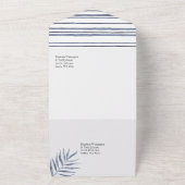 オールインワンのブルー・ナウチカル・ウォーターカラー結婚式招待状 オールインワン招待状 (外側)