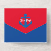 オールインワンのベビーシャワー男子 Nautical 招待状 (裏面)