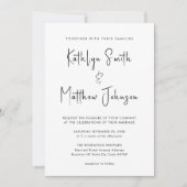 オールインワンのモダンスクリプトミニマルウェディング 招待状 (正面)