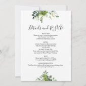 オールインワンのユーカリグリーン エレガントウェディング 招待状 (裏面)