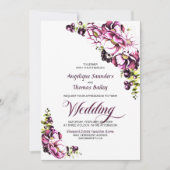 オールインワンのラスティックピンクフラワー結婚式招待状 招待状 (正面)
