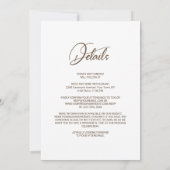 オールインワンのラスティック フラワー アーチ ウェディング 招待状 (裏面)