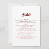 オールインワンのレッドレトロディスコグルーヴィーウェディング 招待状 (裏面)