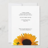 オールインワンの予算に優しい ラスティックなひまわり ウェディング 招待状 (裏面)