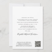 オールインワンの写真QRコード付き結婚式場案内 招待状 (裏面)