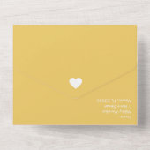 オールインワンの大胆な黄色のハートの結婚式招待状 オールインワン招待状 (裏面)
