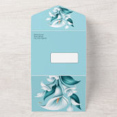 オールインワンの招待状、ブルーウェディングの出欠確認 オールインワン招待状 (外側)