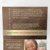オールインワンの木製写真ウェディング 三つ折り招待状 (内部最初)
