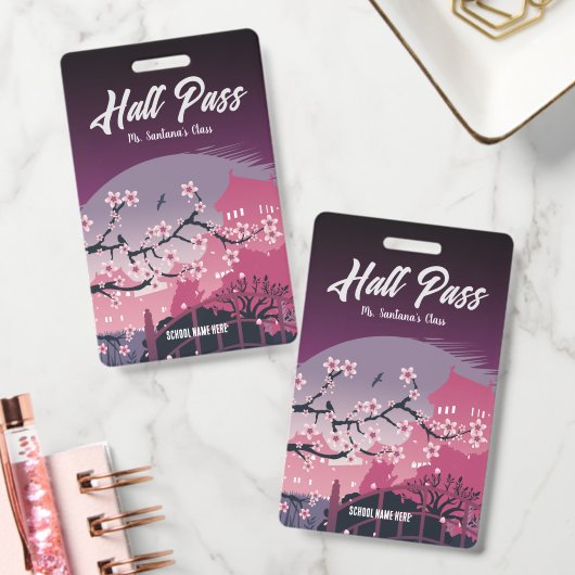 オールインワンの桜のホールパス カスタマイズ可能 バッジ (オフィス)