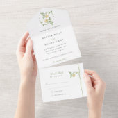 オールインワンの植物学的な結婚式の招待状と出欠確認 オールインワン招待状 (貼ってはがせる)