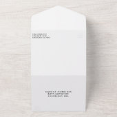 オールインワンの白い花の結婚式招待状 オールインワン招待状 (外側)