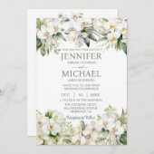 オールインワンの白い蘭の結婚式招待状 招待状 (正面/裏面)