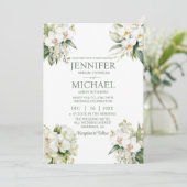 オールインワンの白い蘭の結婚式招待状 招待状 (スタンド正面)