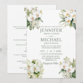 オールインワンの白い蘭の結婚式招待状 招待状 (正面/裏面)