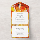 オールインワンの秋の結婚式招待状　紅葉 オールインワン招待状 (内側)