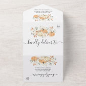 オールインワンの秋の結婚式 | ラスティックパンプキン オールインワン招待状 (外側)