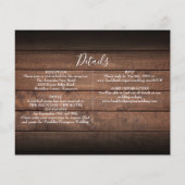 オールインワンの素朴な写真ウェディング招待状 (裏面)