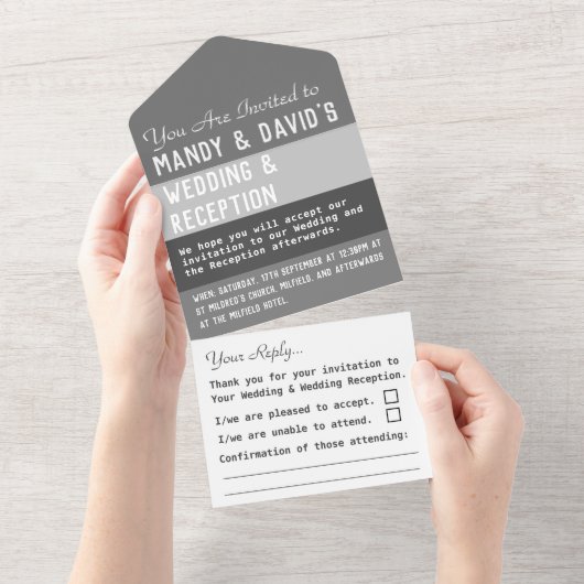 オールインワンの結婚式招待状 オールインワン招待状 (貼ってはがせる)