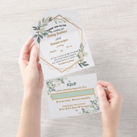 オールインワンの結婚式招待状 オールインワン招待状 (貼ってはがせる)