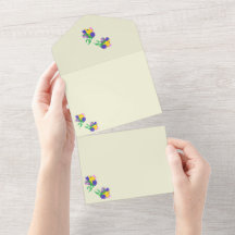 オールインワンの結婚式招待状　チューリップ