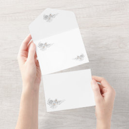 オールインワンの結婚式招待状 : ハト オールインワン招待状