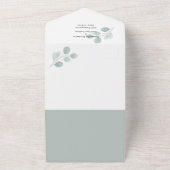 オールインワンの結婚式招待状 ミニマルグリーンのユーカリ オールインワン招待状 (外側)