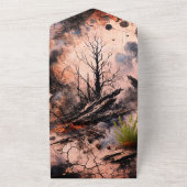 オールインワンの結婚式招待状 - 芸術的なデザイン オールインワン招待状 (外側)