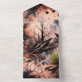 オールインワンの結婚式招待状 - 芸術的なデザイン オールインワン招待状 (内側)