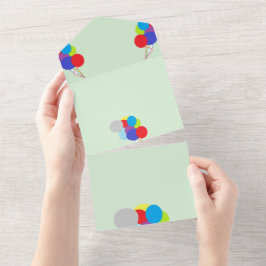 オールインワンの結婚式招待状 : 風船 オールインワン招待状