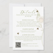 オールインワンの親になるためのBee QRコードベビーシャワー 招待状 (裏面)