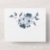 オールインワンの青い水彩画の結婚式招待状 オールインワン招待状 (裏面)