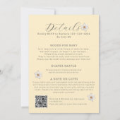 オールインワンイエロー春ハローベビーシャワー 招待状 (裏面)