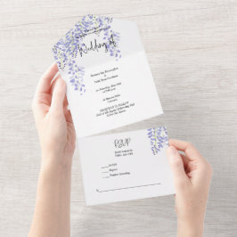 オールインワンウィステリア水彩招待状 オールインワン招待状