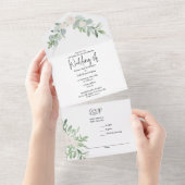 オールインワンウェディング招待水カラーフローラ オールインワン招待状 (貼ってはがせる)