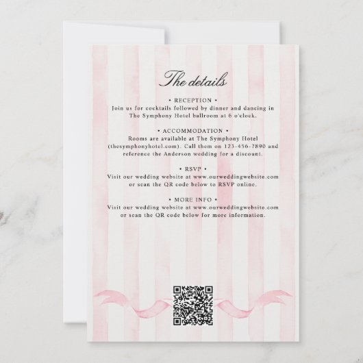 オールインワンウォーターカラーリージェンシークレスト結婚QR 招待状 (裏面)