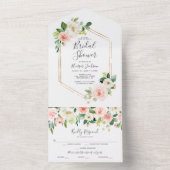 オールインワンエアイ赤面金ゴールドブライダルシャワー招待状 オールインワン招待状 (内側)