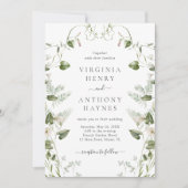 オールインワンエレガントウォーター色のワイルドフラワー結婚ズ 招待状 (正面)