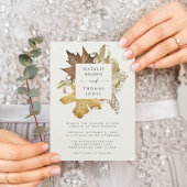 オールインワンエレガントダスティ茶色の秋秋の結婚式 招待状