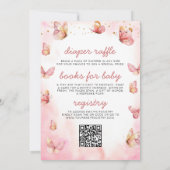 オールインワンエンチャント女の子バタフライベビーシャワー 招待状 (裏面)