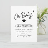 オールインワンオベビーミニマリスト赤ちゃんシャワー 招待状 (スタンド正面)